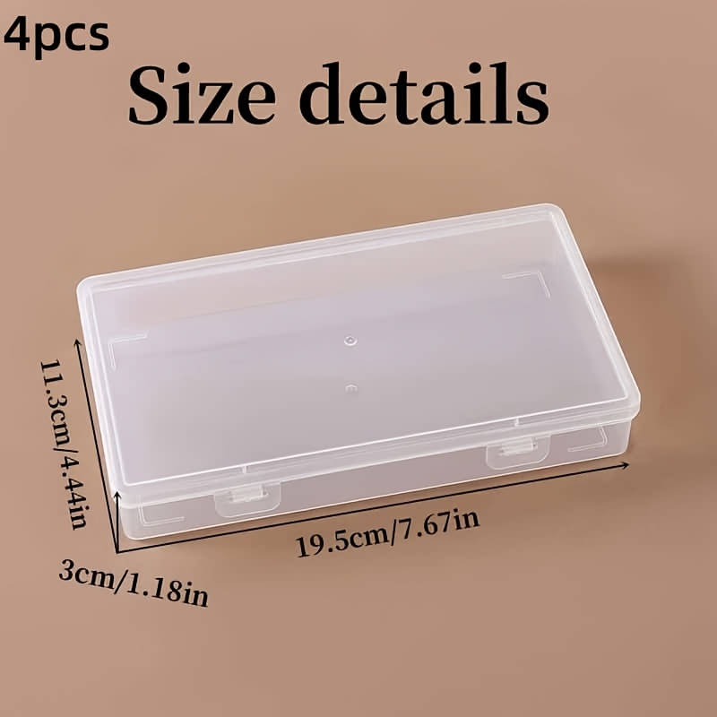 TEMU 4pcs Set Of Transparent File Storage Boxes With Dust-proof Lids, Stackable Space- Desktop Organizers, Durable Clear File Containers For Home