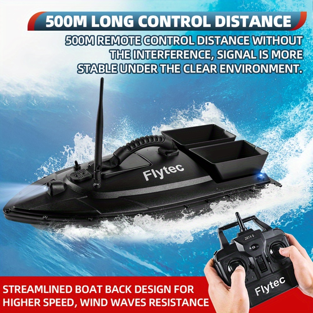 LANGSHI Barco Cebo GPS Con Control Remoto – Carga 2 Kg, Autonomía 500 M, Batería 12000 MAh, Motor Dual (S-V010)