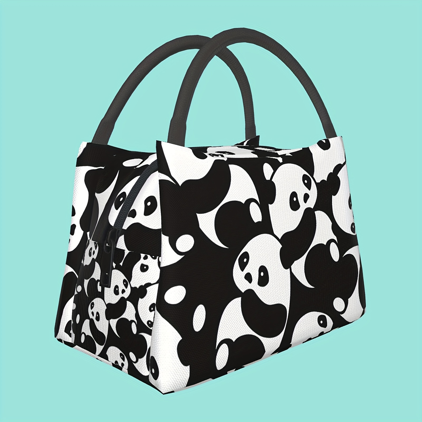 

Universal Portable Insulated Lunch Cooler Bag - Leakproof Thermal Food Tote For Work, Picnic, Beach, Camping - Durable Polyester Material, Normal Waterproof, Reusable 11x6.3x6.7 Inch Panda Pattern