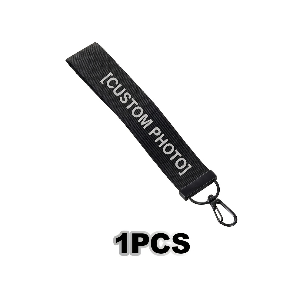 TEMU [customizable]personalized Keychain Featuring A Solid-color Blank Wrist Strap Lanyard. Includes A High-quality Metal Clasp And A Custom Pendant;