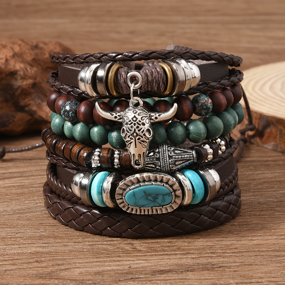 turquoise leather wrap bracelet sold on Temu New Zealand