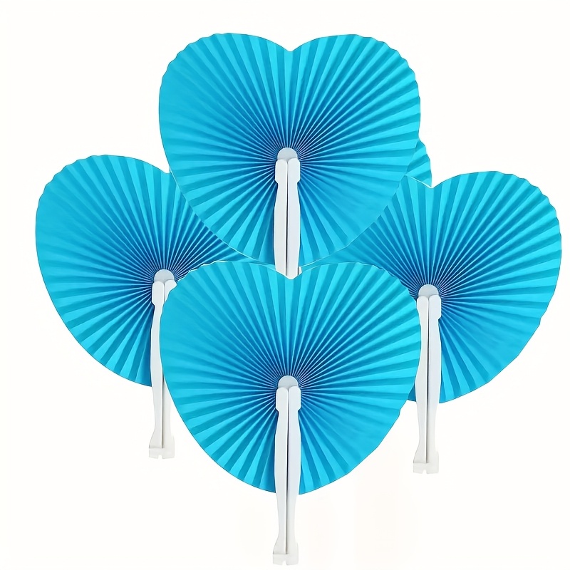 12pcs Folding Gift Set, Blue Hand Fan With A Easy Accordion Design, Suitable For Weddings And Festive Occasions