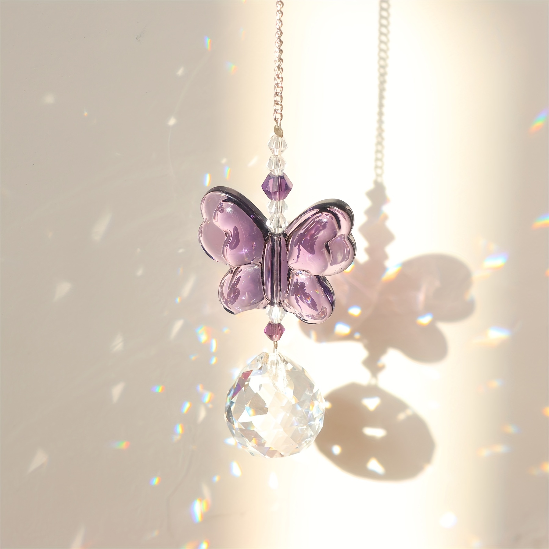 Image of 1pc/8pcs/11pcs Cute Crystal Glass Hanging Ornaments~suitable For Home Garden Window Chandelier Wedding Party Day Valentine's Day Gift