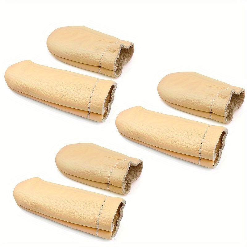 

3 Pairs Faux Leather Finger Protector Needle Felting Knitting Finger Thimble Guards Tools For Hand Craft Sewing Needlework Handmaking (random Color)