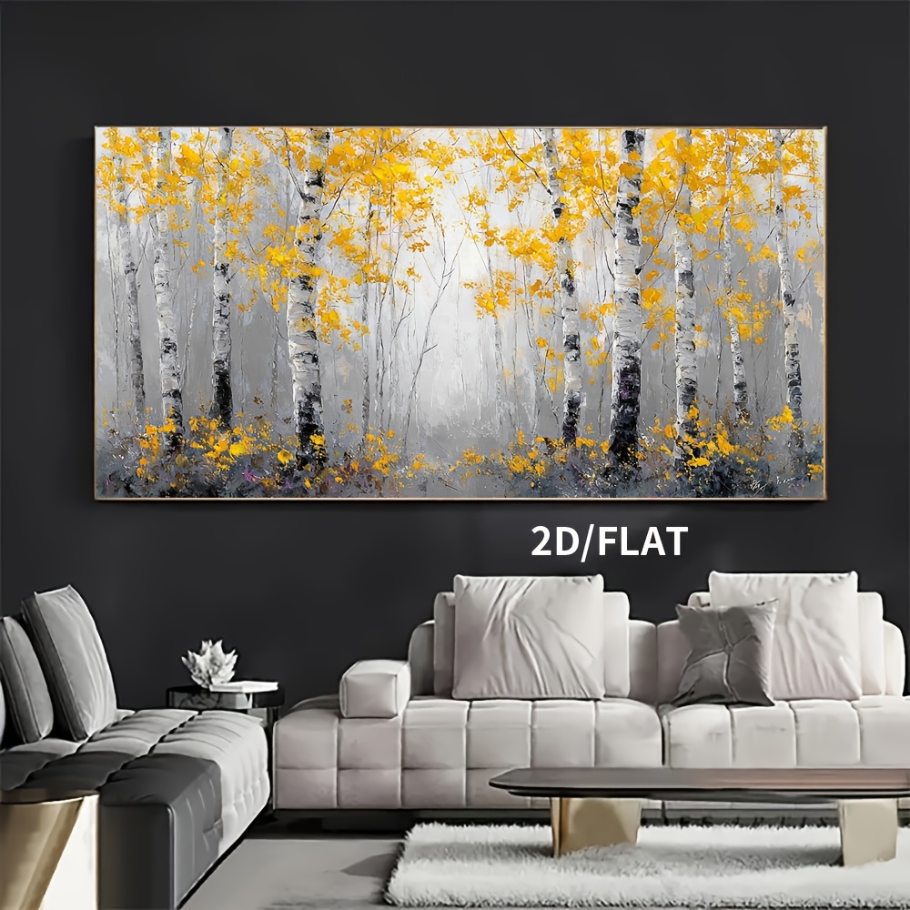 TEMU 2d Flat 1pc Unframed 2d/flat Canvas Poster, Yellow Canvas Printing, Ideal Gift For Bedroom Living Room Kitchen Dorm , Wall Art, Wall Decoration,