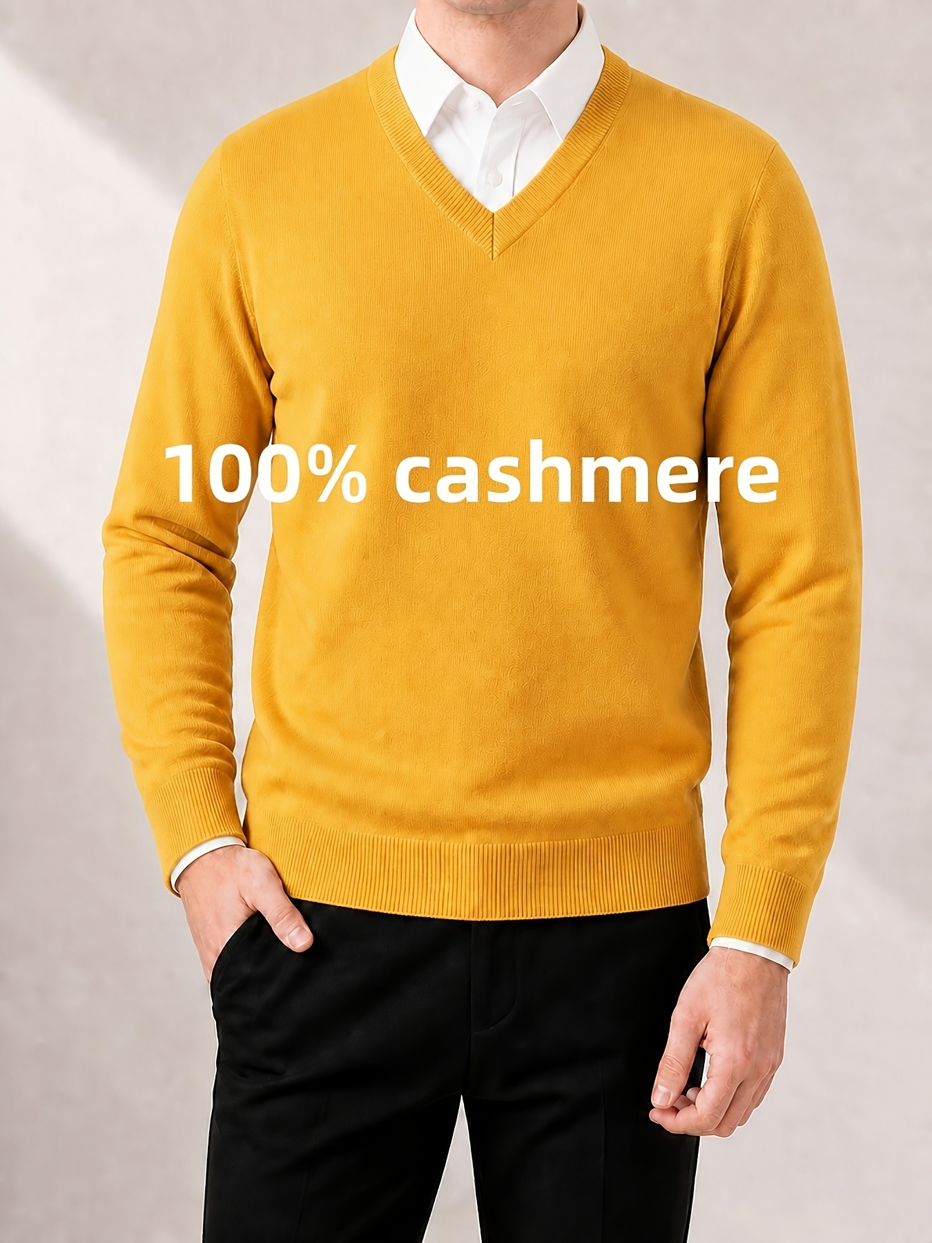 item picture 100 mens v neck sweater hoodie solid color basic long sleeve autumn winter base shirt grey knitted shirt     style soft and warm