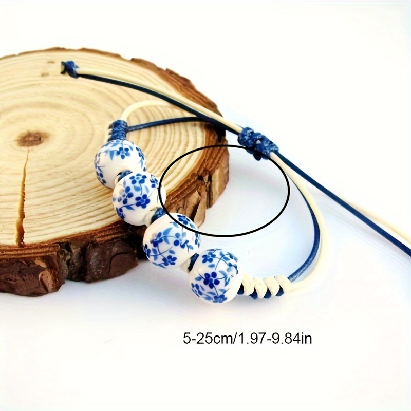 Porcelain Beaded Adjustable Bracelet, Everyday Wear