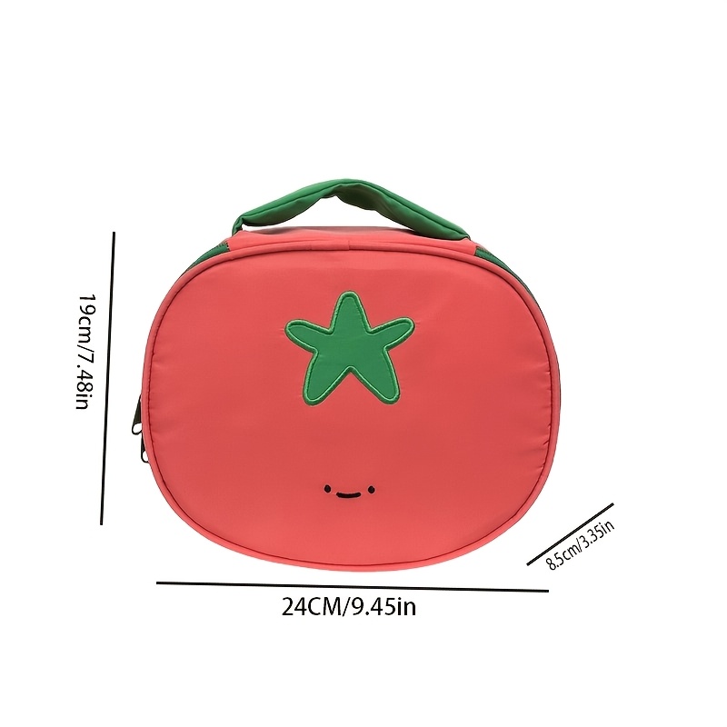 TEMU 1pc Cosmetic Bag Tomato Storage Bag Portable Bag Toiletry Bag Makeup Bag