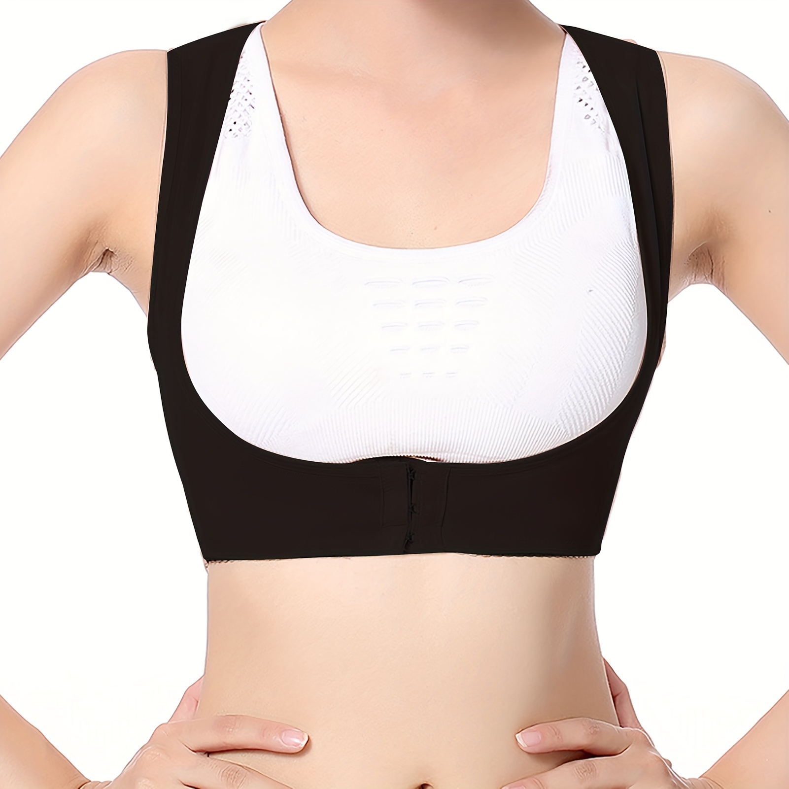 

Back Brace Posture Corrector For Women And Men, Shoulder Straightener, Adjustable Back Support For Upper And Lower Back - Black