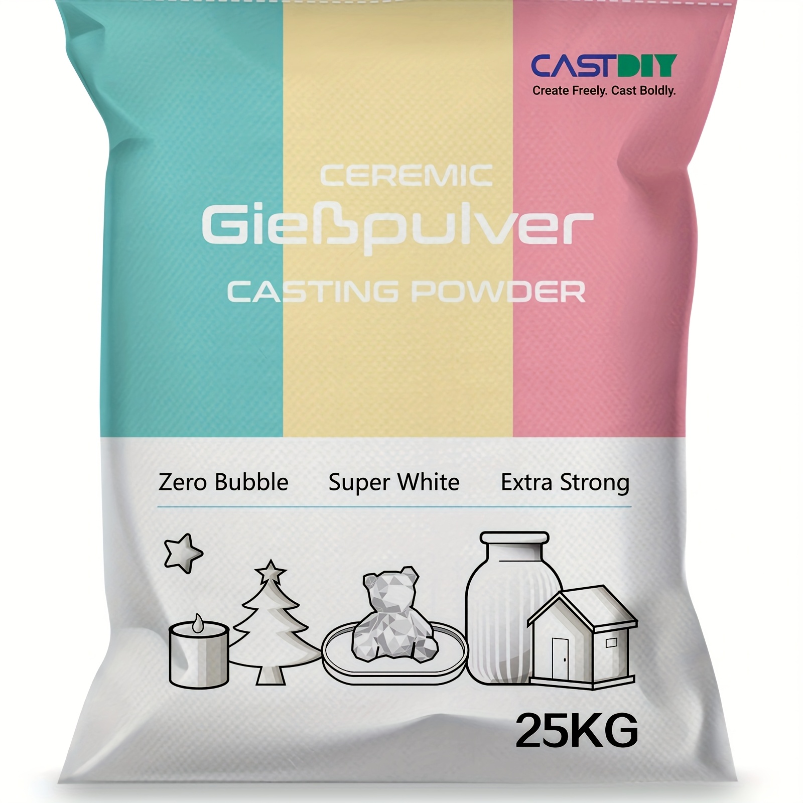 Image of Christmas Halloween Casting Powder 1kg/5kg/25kg,, , Extra Hard, Odorless, Gypsum Casting Powder For Molds, Quick Demolding In , Suitable For Crafts, Ornaments, Plaster Statues, Diy