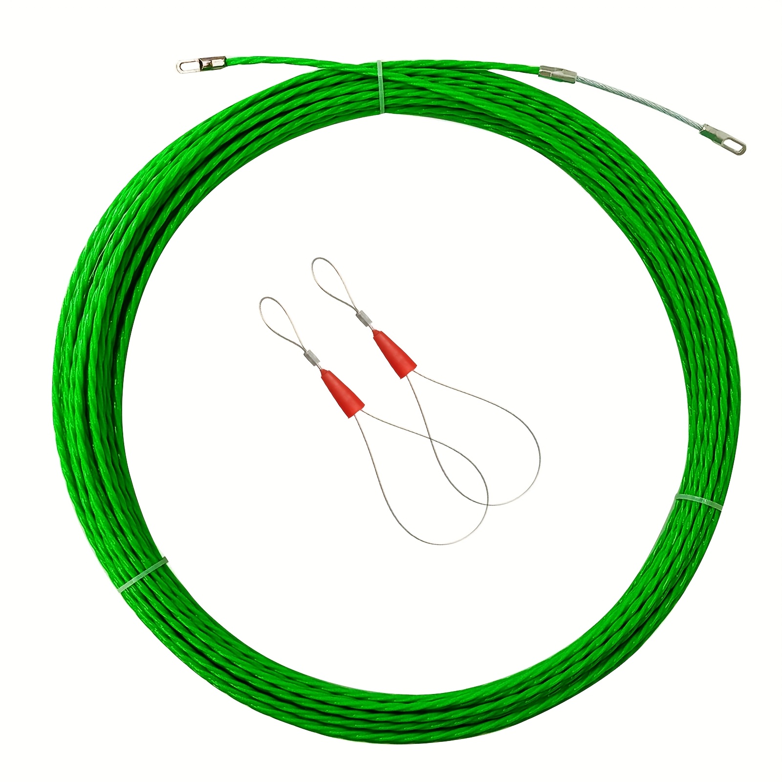 Kit de cinta pasacables de 10 m, 20 m, 30 m, trinquete para tirar de cables eléctricos y enhebrar a través de la pared