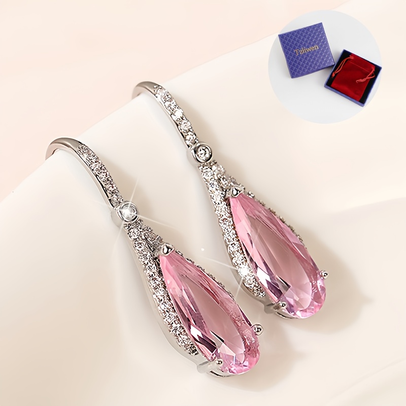 

Elegant And Drop Zirconia Pendant Women's Earrings, Suitable For Women's Wedding Banquets, Accessories, Gifts