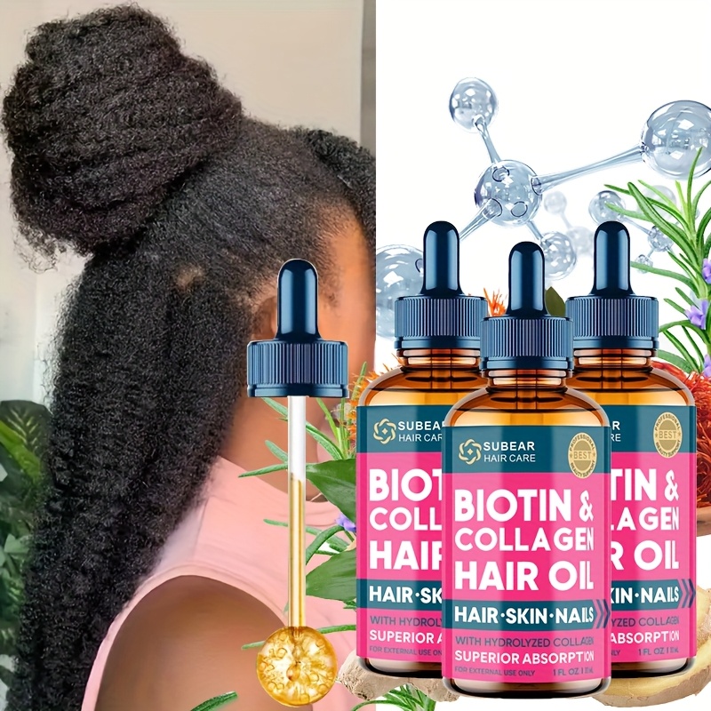 TEMU 3pcs Liquid Hair Care Oil, Hair Oil - Hair Oil For Dry Hair, Biotin Hair Care Oil, Hydrating Dry Hair, Hair & Light Beige, Nail Liquid, Gift For