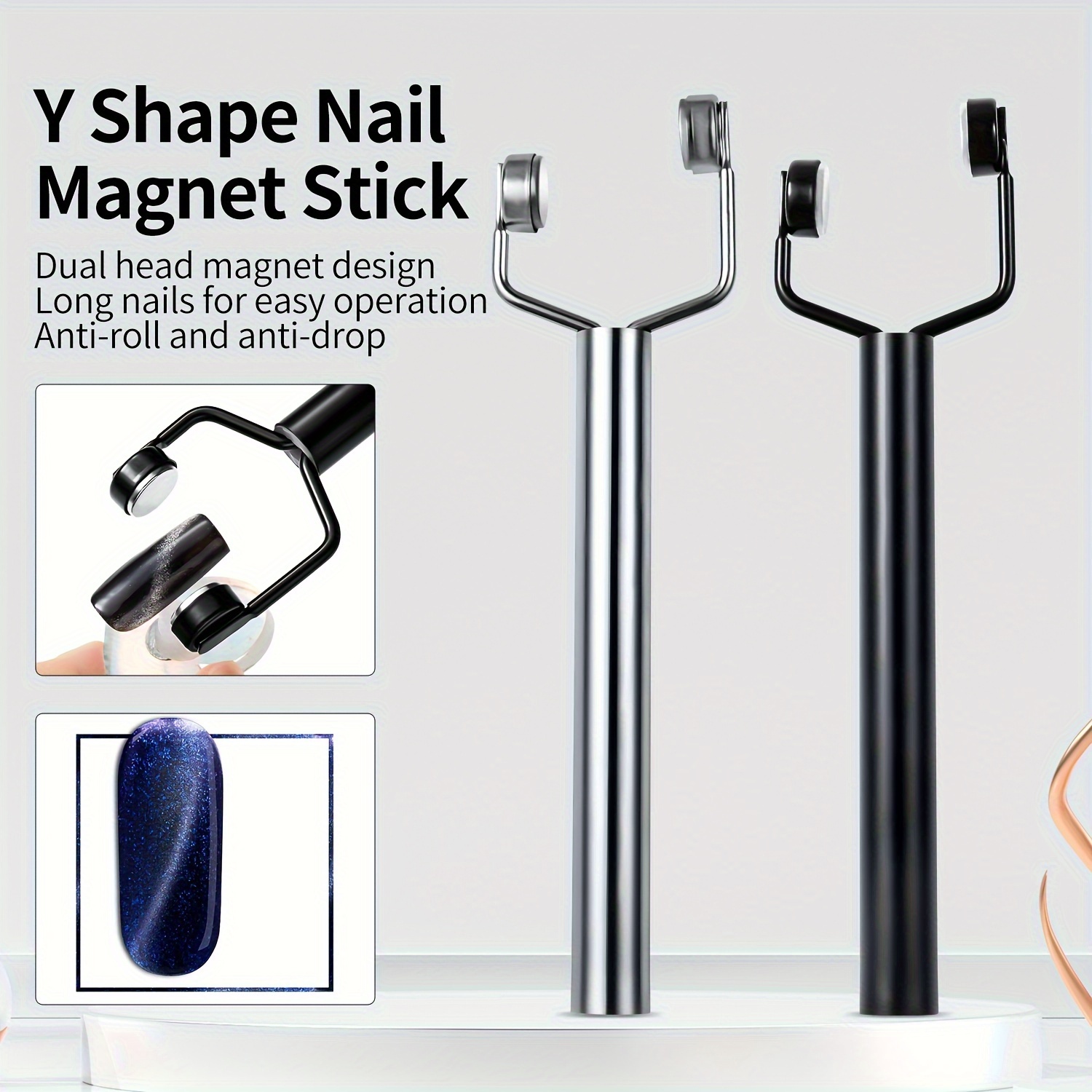 

Extra-strong Y-shaped Magnet For Nail Art - Dual-head, Thickened Large Cylinder Design For Cat Eye Gel & More - Odorless, Multi-use