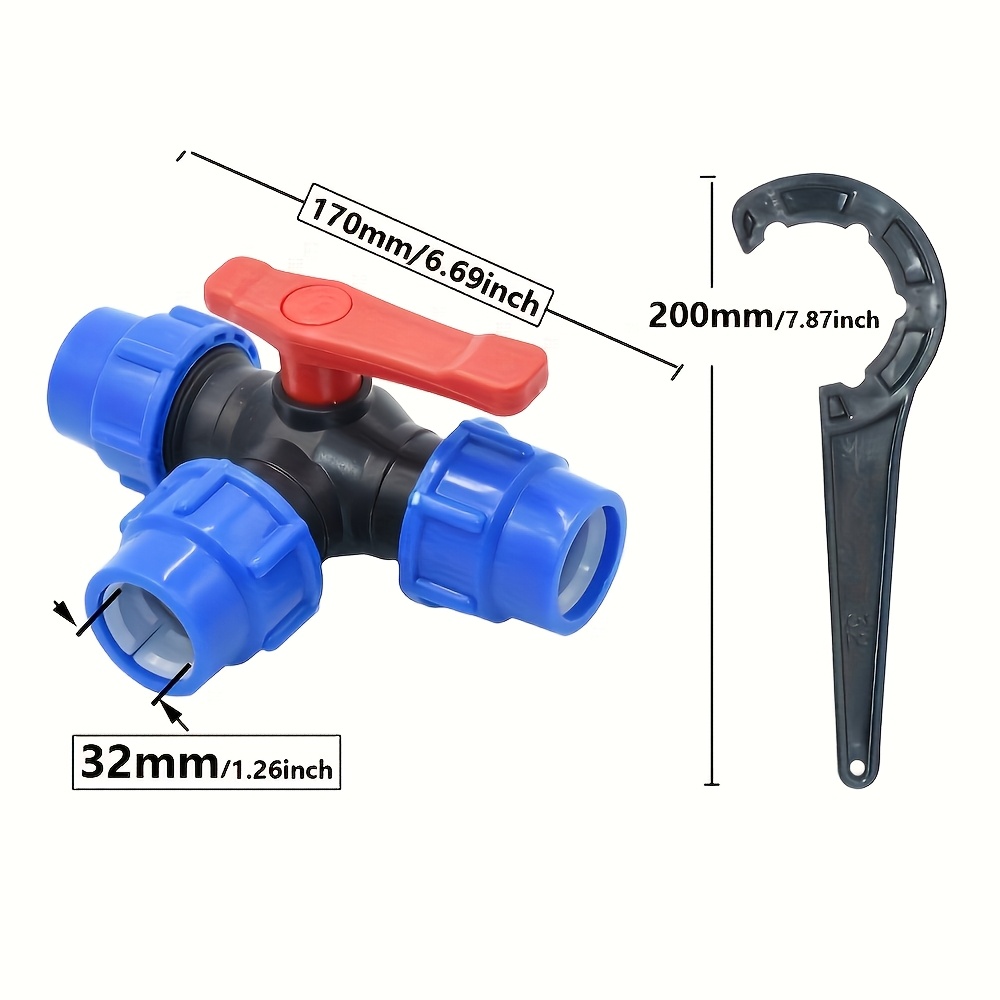 Kungfu Mall 3/4 pollice tubo dell'acqua splitter ottone 2 vie toccare innesto rapido utensile