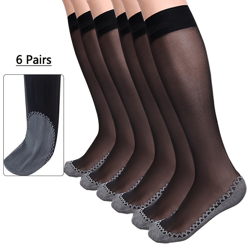 TEMU 6--size Women's Calf Socks, Lightweight And Breathable, Suitable For Summer Wear, Soft And -friendly To The Touch, Pairs Well With High Heels,