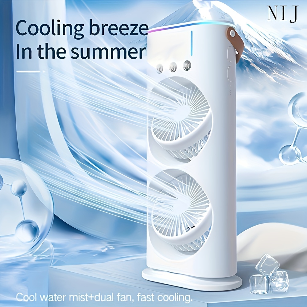 1pc cooling spray humidifying fan powerful desktop fan air cooler suitable for use in student dormitories offices and homes Product details 2