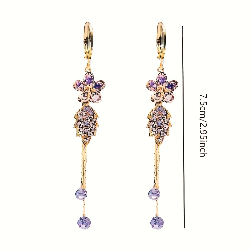 Women's Shimmering Glass Floral Drop Earrings