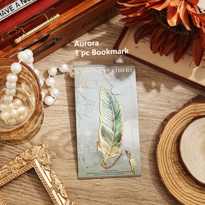 1 Vintage Feather Metal Bookmark Featuring A Metal Chain Pendant, Perfect For Stationery Needs, Ideal For Birthdays, Writers, Teachers, , Book Club , And Book Enthusiasts