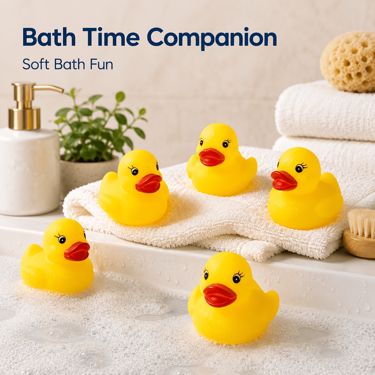 4/6pcs Small Yellow Duck Baby Bath Toys