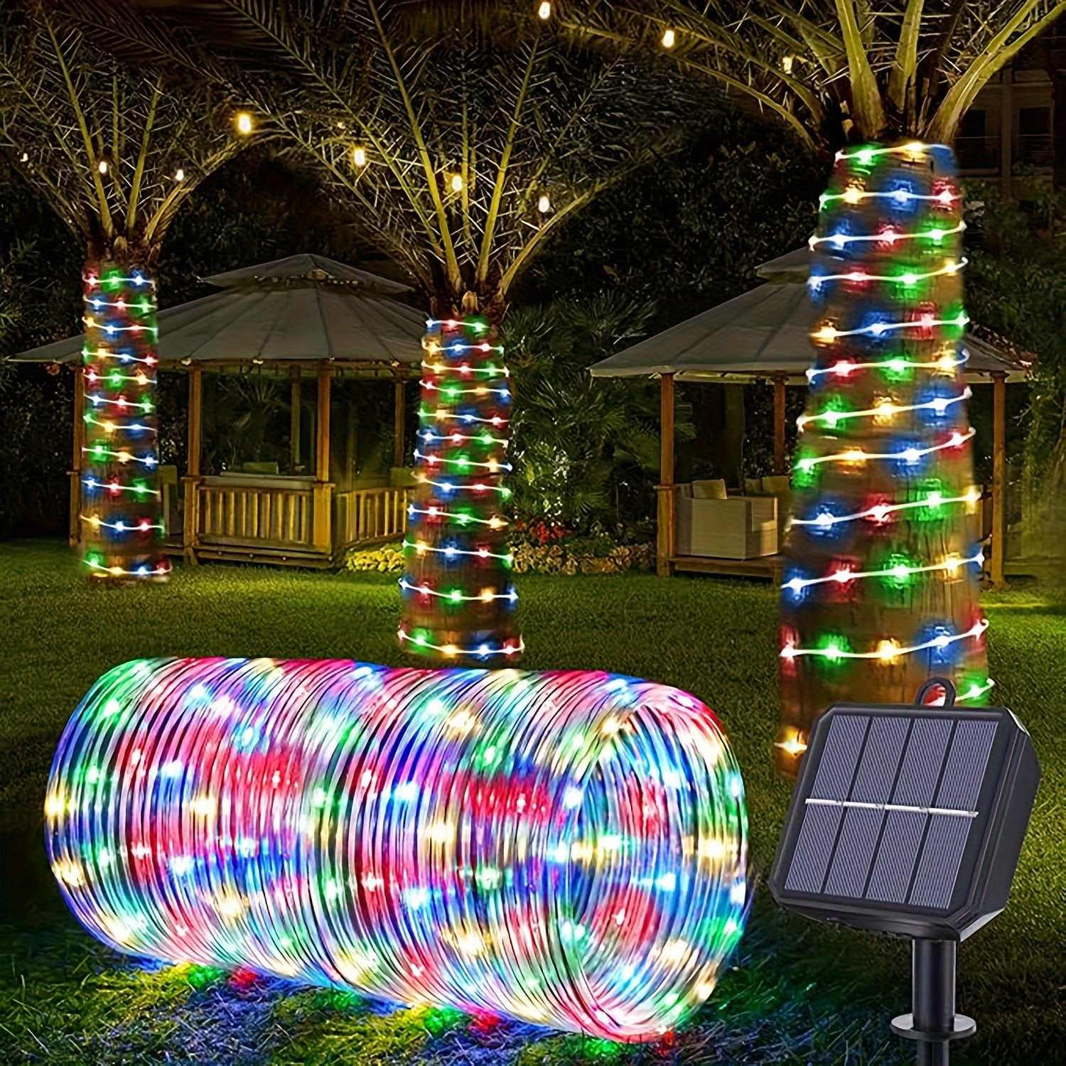 

2/4/6/8 Pack, 80/160/240/320 Ft 200/400/600/800 Led Rope Lights Outdoor Waterproof 8 Christmas Decorations Lights, For Tree Party Deck Railing Garden Fence Trampoline ()