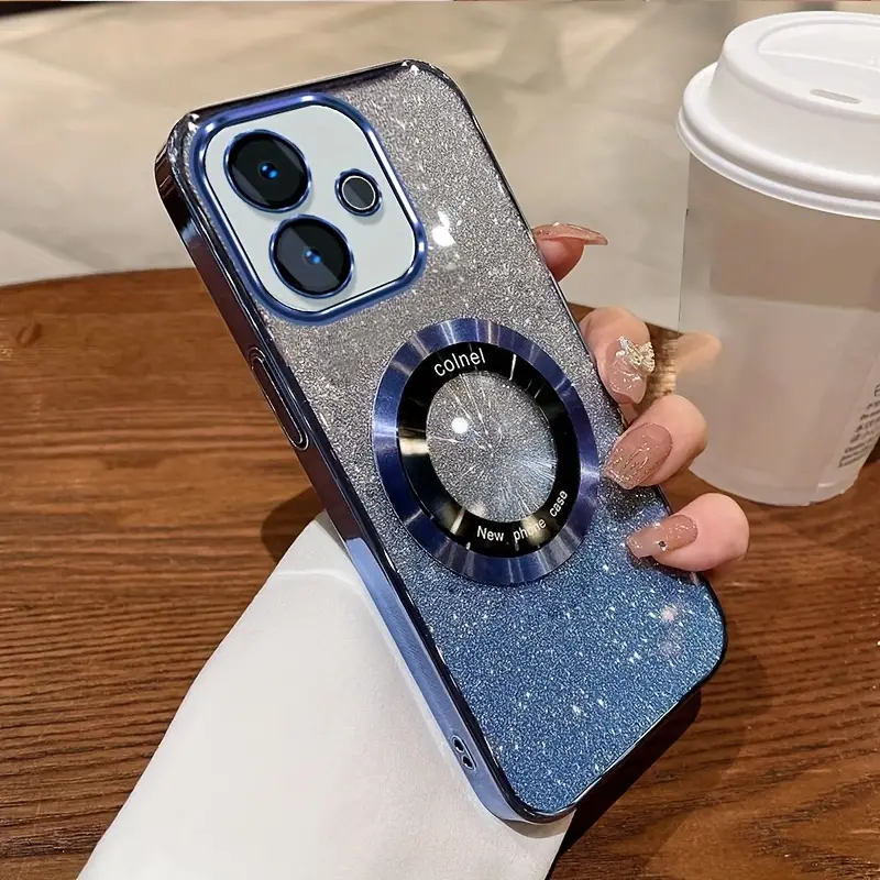 Phone Case - for OPPO A5 Pro 5G 2025 Glitter Phone Case Magnetic Suction Soft Edges Casing Phone Case - for OPPO A5 Pro 5G 2025 Glitter Phone Case Magnetic Suction Soft Edges Casing