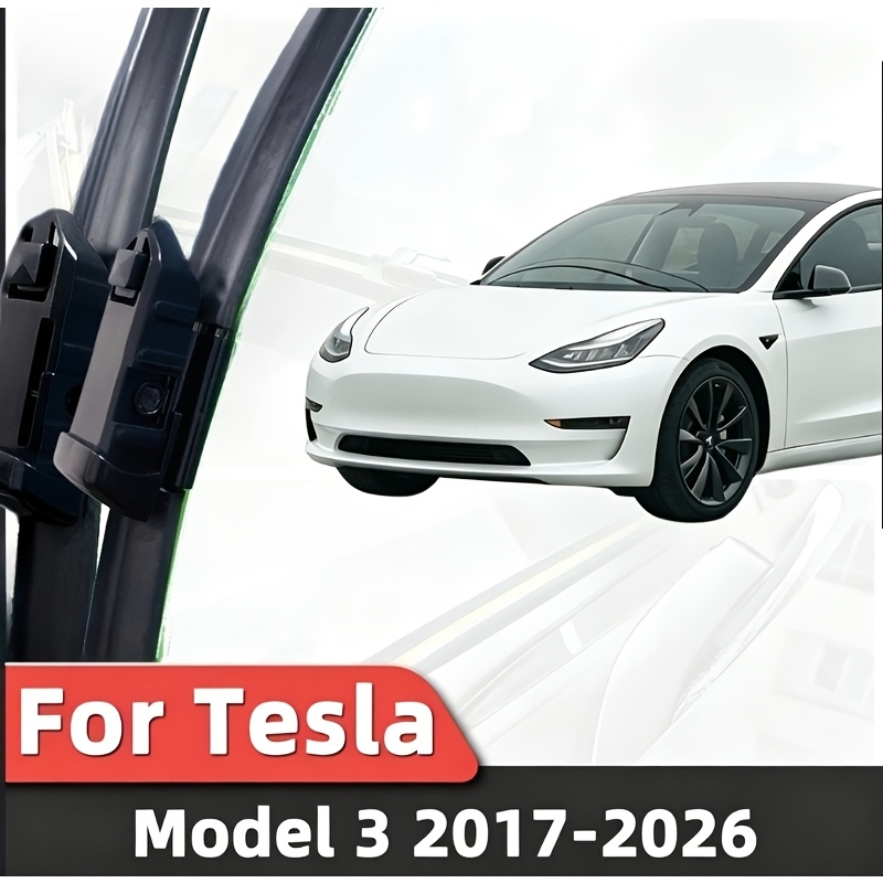 TEMU 2 шт. Передній склоочисник, підходить для Tesla Model 3 2017-2026, тихий склоочисник