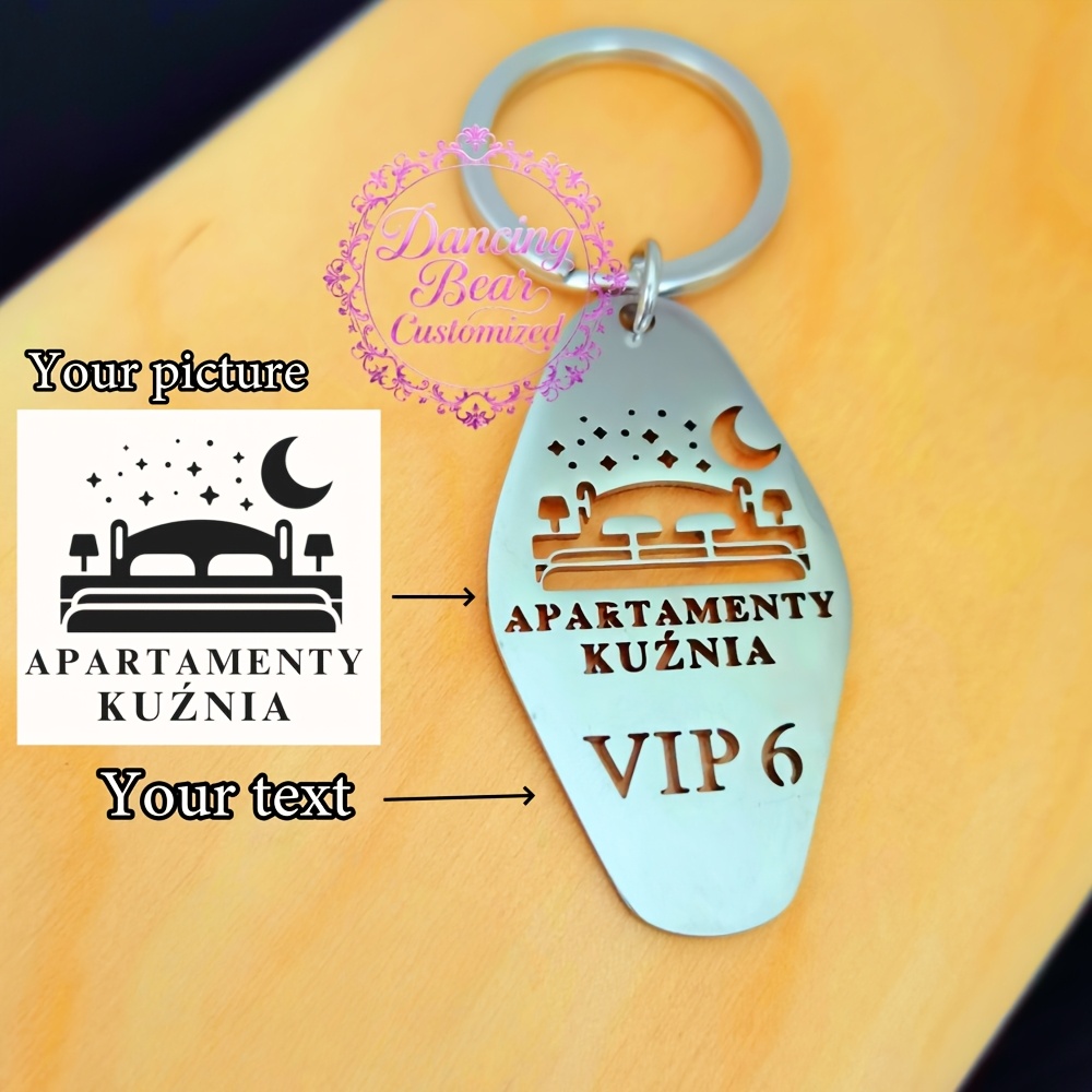 TEMU Personalized Stainless Steel Keychain For Women - Custom Diy Design With Photo, Number & Letters, Durable And Unique Anti-loss Fashionable Key
