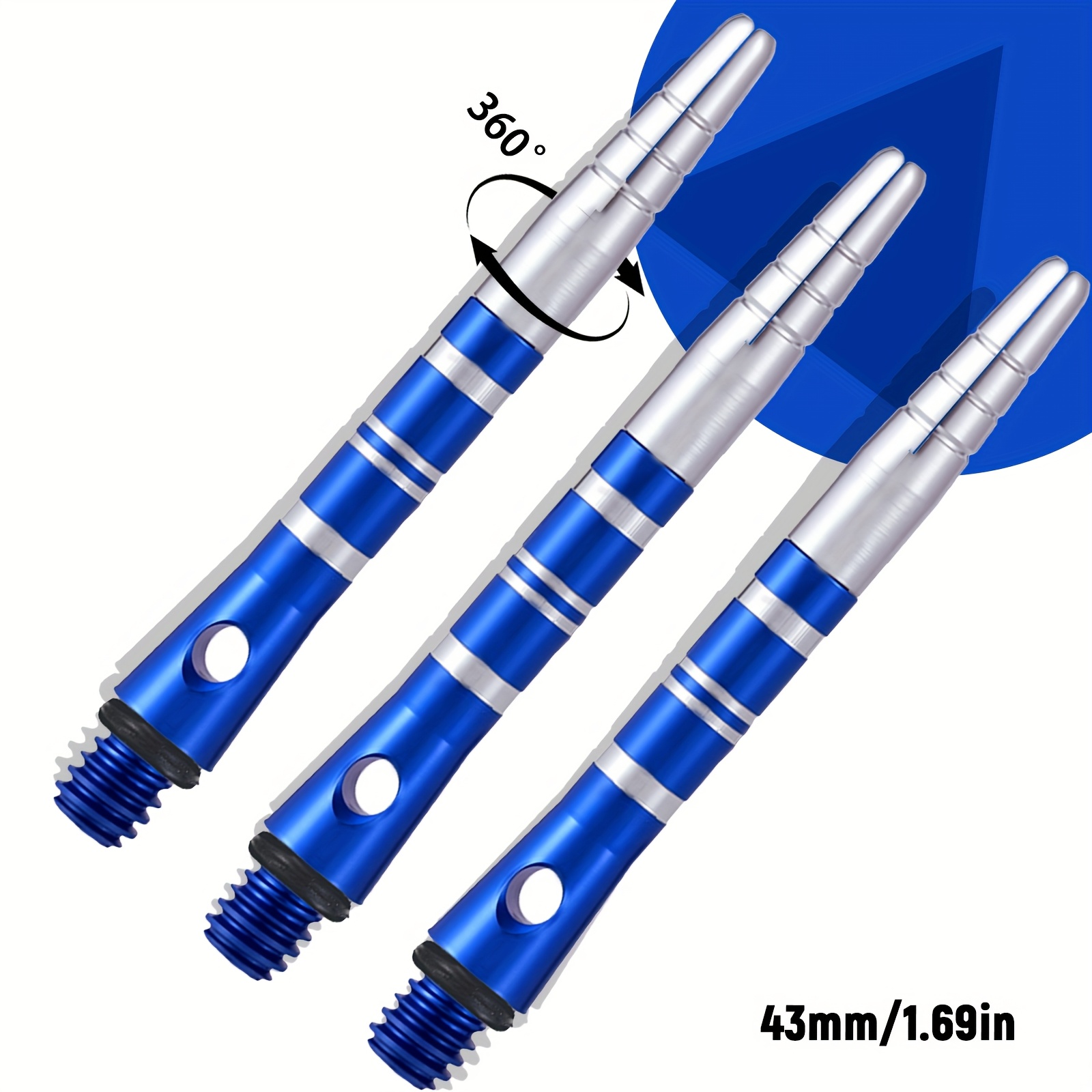 43mm Rotatable Aluminum Alloy Dart Shafts 3pcs