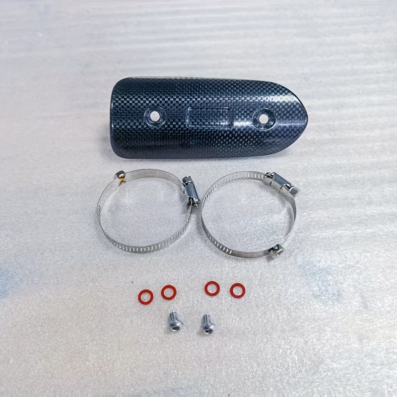 TEMU Motorcycle Exhaust Pipe Carbon -resistant Cover, Suitable For , , , Etc., Equipped With Hose Clamp Accessories