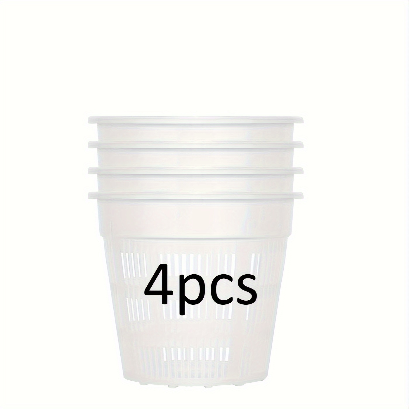 Image of Set Of 4 Orchid Pots, Measuring 6.3 Inches And 7.48 Inches, Featuring Drainage Holes And Breathable Plastic, Ideal For Indoor And Outdoor Use. Gardening Gift Home Decor