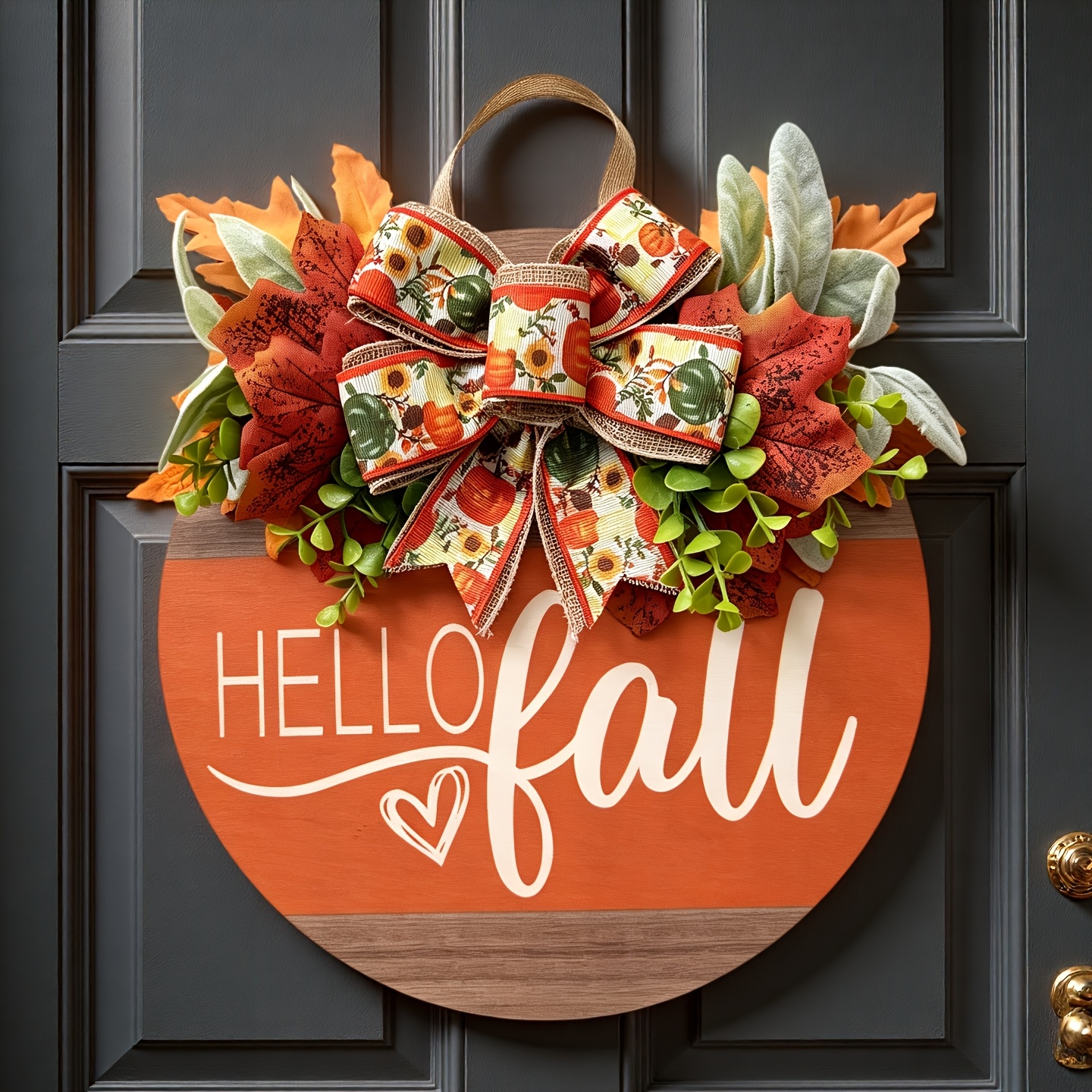 TEMU Porte-Porte d'Entrée , Panneau de Porche d'Entrée pour , Porte-Porte d'Entrée , Panneau d'Automne, Décoration de Porte d'Entrée, Couronne de