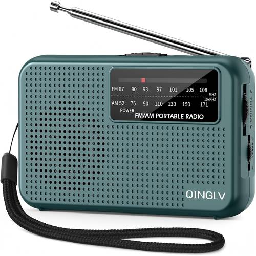 item picture portable mini radio with telescopic antenna and headphone jack am fm 2aa battery powered aa batteries not included good reception with loud speaker receiver music player lightweight design suitable gifts for camping