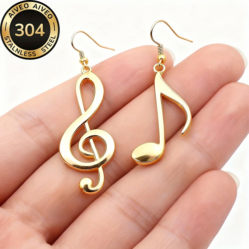 TEMU High-quality Stainless Steel Hypoallergenic Symbol Earrings, Anti-fading, Simple And Elegant, Fashionable Women's Earrings And Jewelry