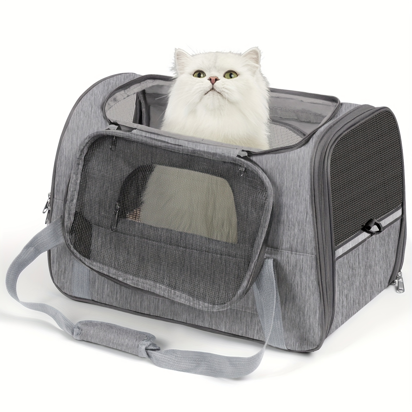 cat carriers for cats secure zipper anti escape   backpack   ventilated foldable   travel bag car airline approved collapsible cage with breathable design