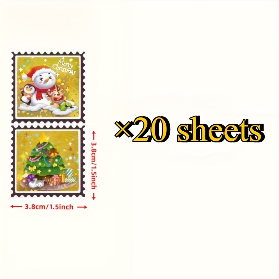 Of Christmas Stickers Featuring Snowmen And Christmas Trees, Packaged In Paper With Sealed Stickers, Suitable 14 And Up