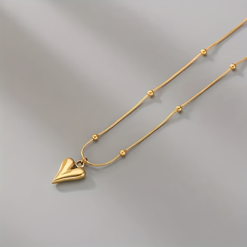 TEMU Collana con Pendente a Cuore in Tonalit� Elegante per Donne - Gioielleria Delicata e Versatile per Abbigliamento Casual, Feste & Regalo