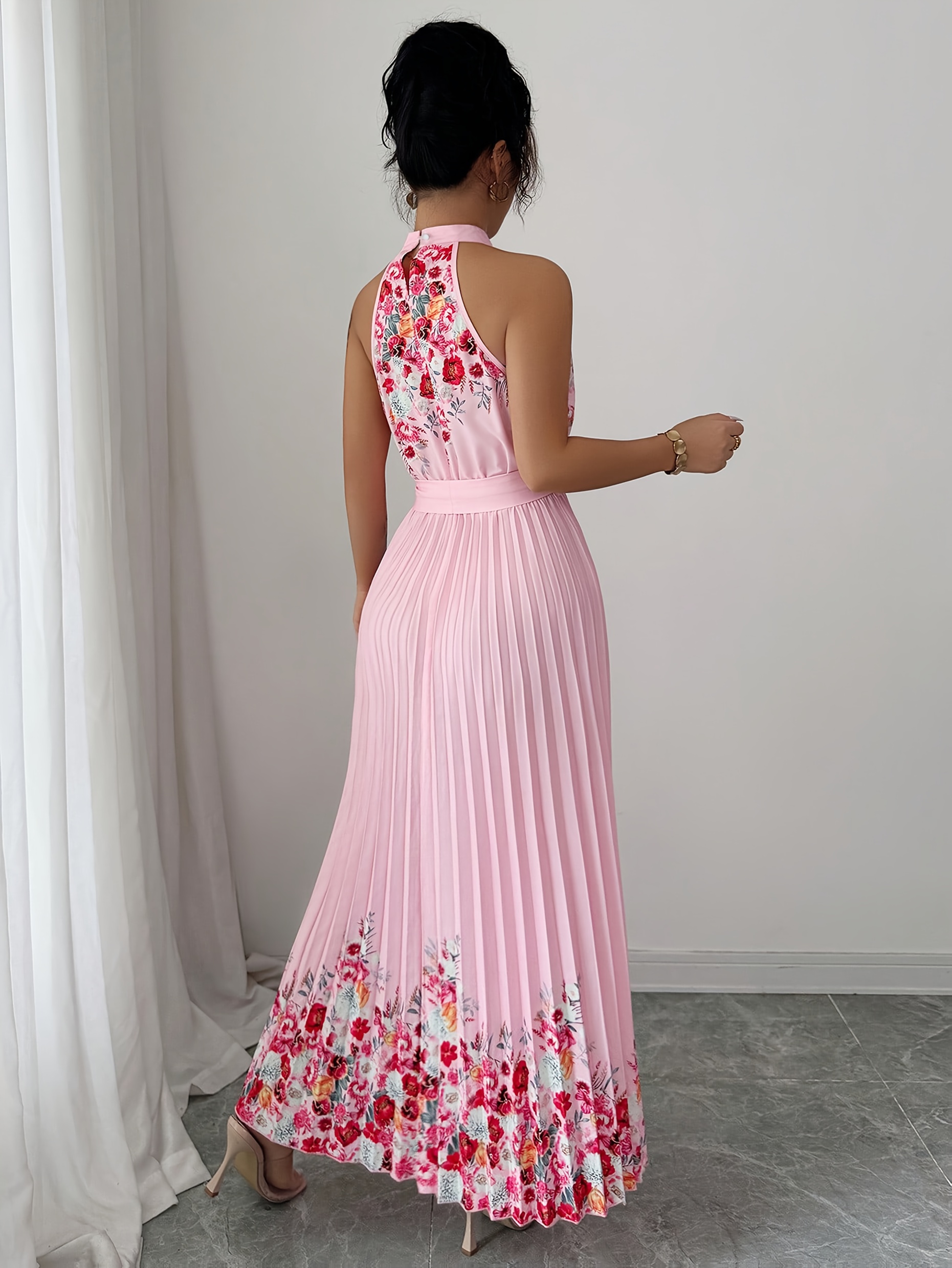 knee length dresses for ladies High Neck Maxi Dress main image 1