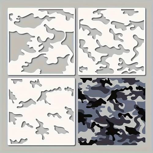 3pcs camouflage art stencil set 11 8 inch washable reusable plastic templates wall fabric wood canvas decor tools