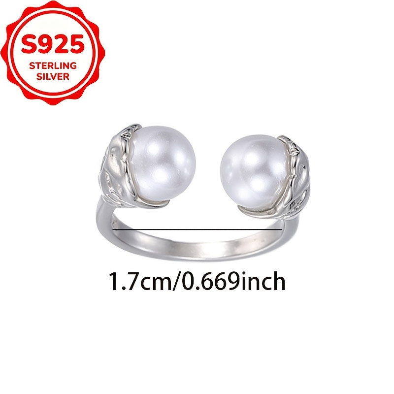 Women's S925 Silver Irregular Border Resin Open Ring, Elegant