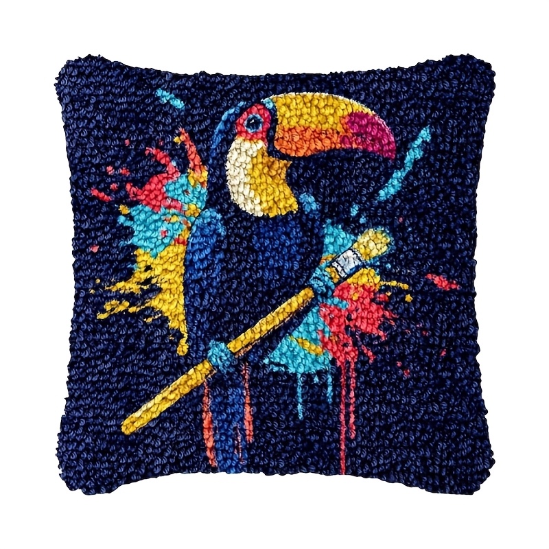 Latch Hook Pillow Cover Kit, Beginner Friendly Handmade Cushion Case