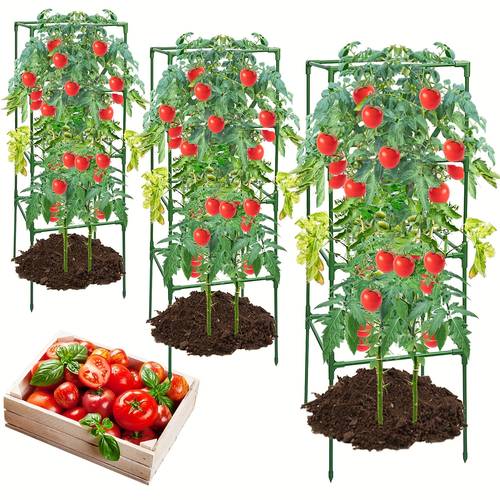 2/3/4-stufiges pflanzen-klettergestell für tomaten, gurken, bohnen – langlebiges grünes garten-stützgitter, einfache montage, platzsparendes design für hochbeete & außengärten
