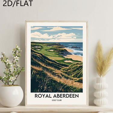 Plano 2D, Pósteres e Impresiones Planas 2D, 1 pieza, Sin Marco, Póster de Royal Aberdeen, Mural de Royal Aberdeen, Impresión de Royal Aberdeen, Foto de de Royal Aberdeen, Póster del Campo de Royal Aberdeen Balgownie Links, Interesante Decoración de Pared en Lienzo, Adecuado para Decoración de
