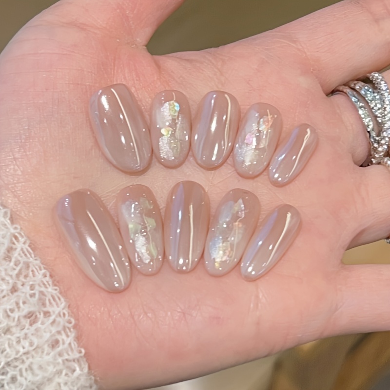 TEMU Lot de 10 armures à faites à , boîte en plastique [COLOR ] à nue rose , type elliptique doux, polyvalente pour les quotidiens et , livrée avec