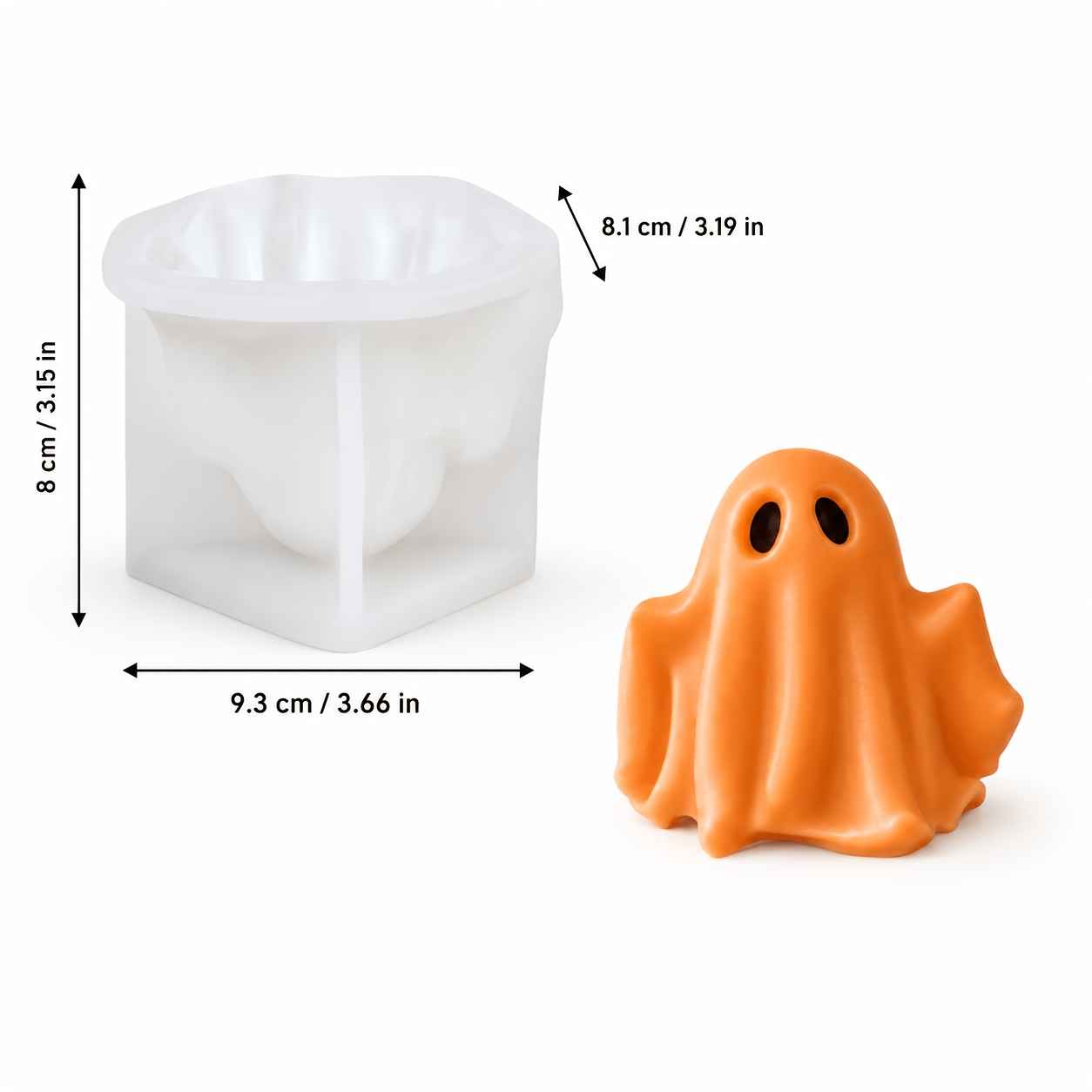 TEMU Cute Ghost Silicone Resin Molds, Craft Tools, Halloween Spooky Spirit Figurine Mold For Scented Candle Making, Suitable For Epoxy Resin, Candle