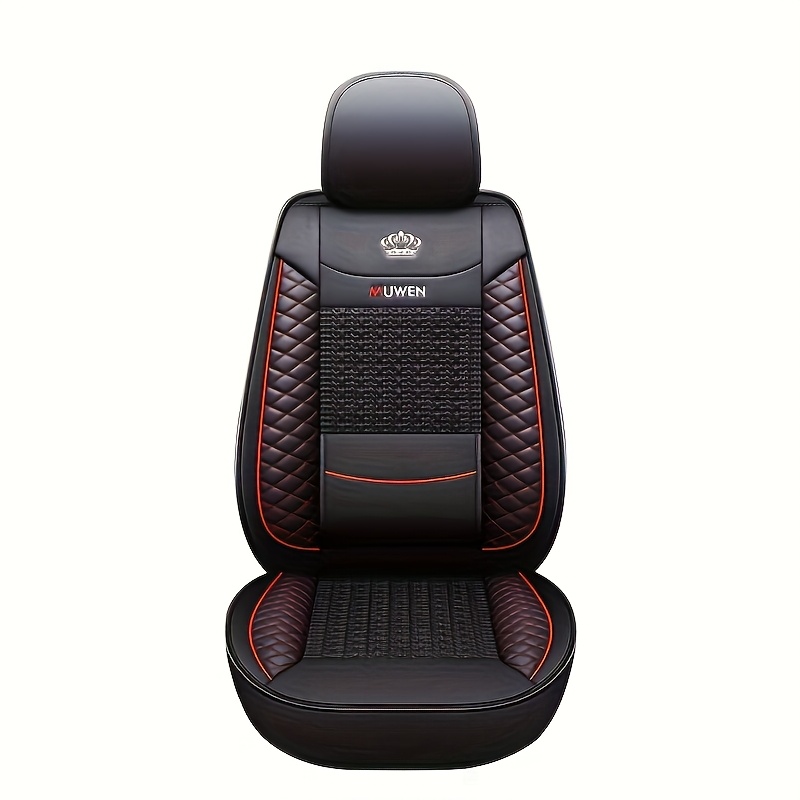 E-shop Klassischer Stil Qualitäts-Kronengeflecht Vordersitz Einzelsitz Autositzkissen Autositzbezug Atmungsaktiv Vollständige Umhüllung Sommer Kühles