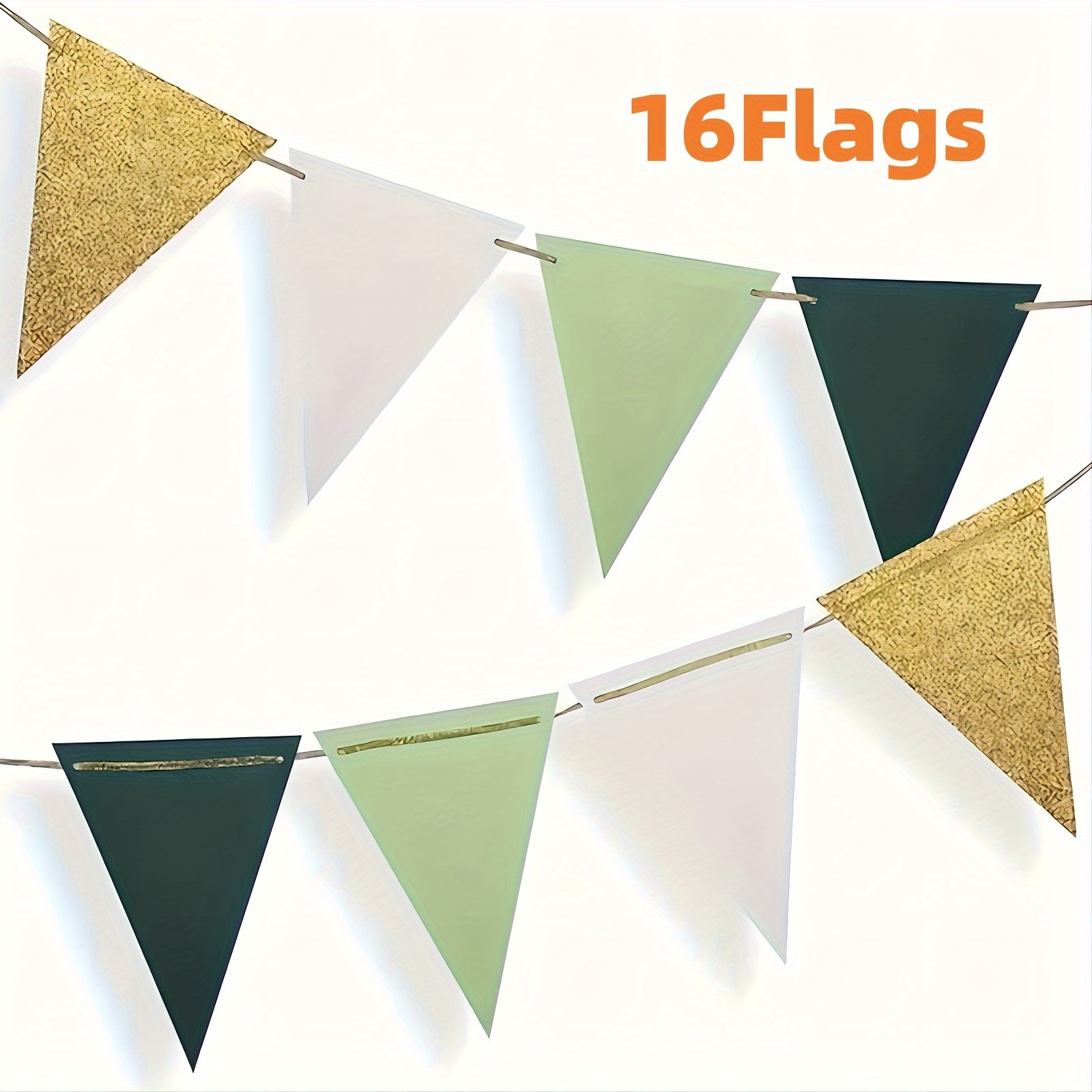 Image of 10ft /16flags/32flags Wedding Garden Decor Triangle Flag Paper Banner Pennant Bunting Garland Streamer For Birthday Celebration