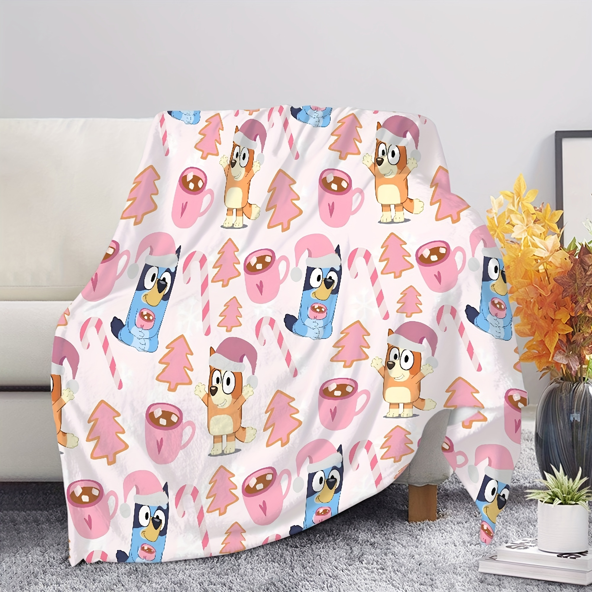 

1pc Christmas Dog Blanket - All Polyester Knitted , Multipurpose, 200-250g, , No