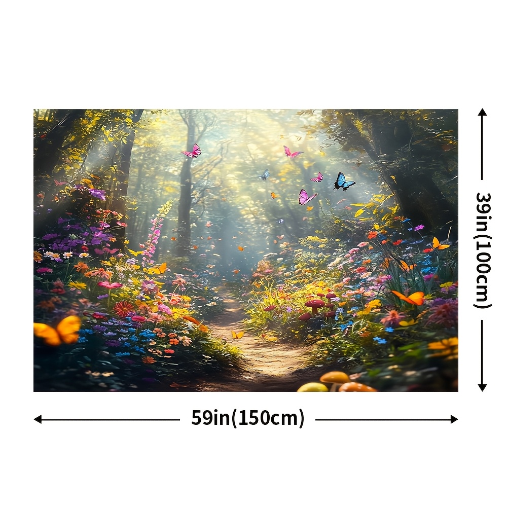 Verzauberter Wald Und Schmetterling Wandteppich Wanddeko_voghion.com