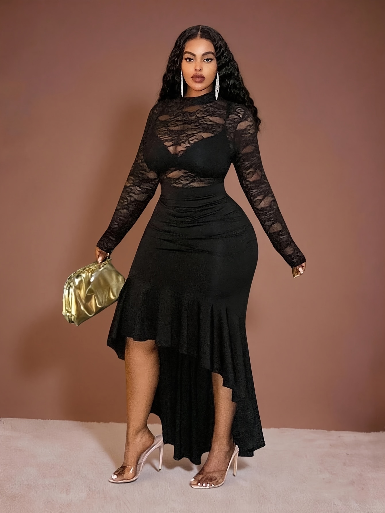 lace fishtail dress sold on Temu United States